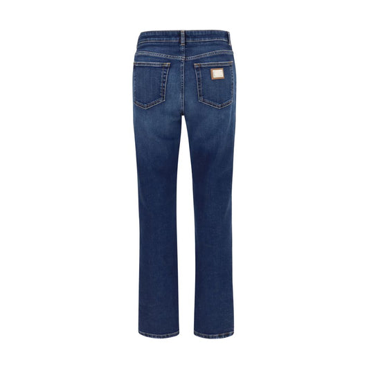 Dolce & Gabbana Blue Cotton Straight-Leg Jeans
