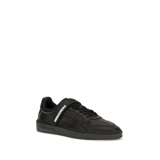 Dsquared² Black Calf Leather Bos Taurus Athletic Sneakers