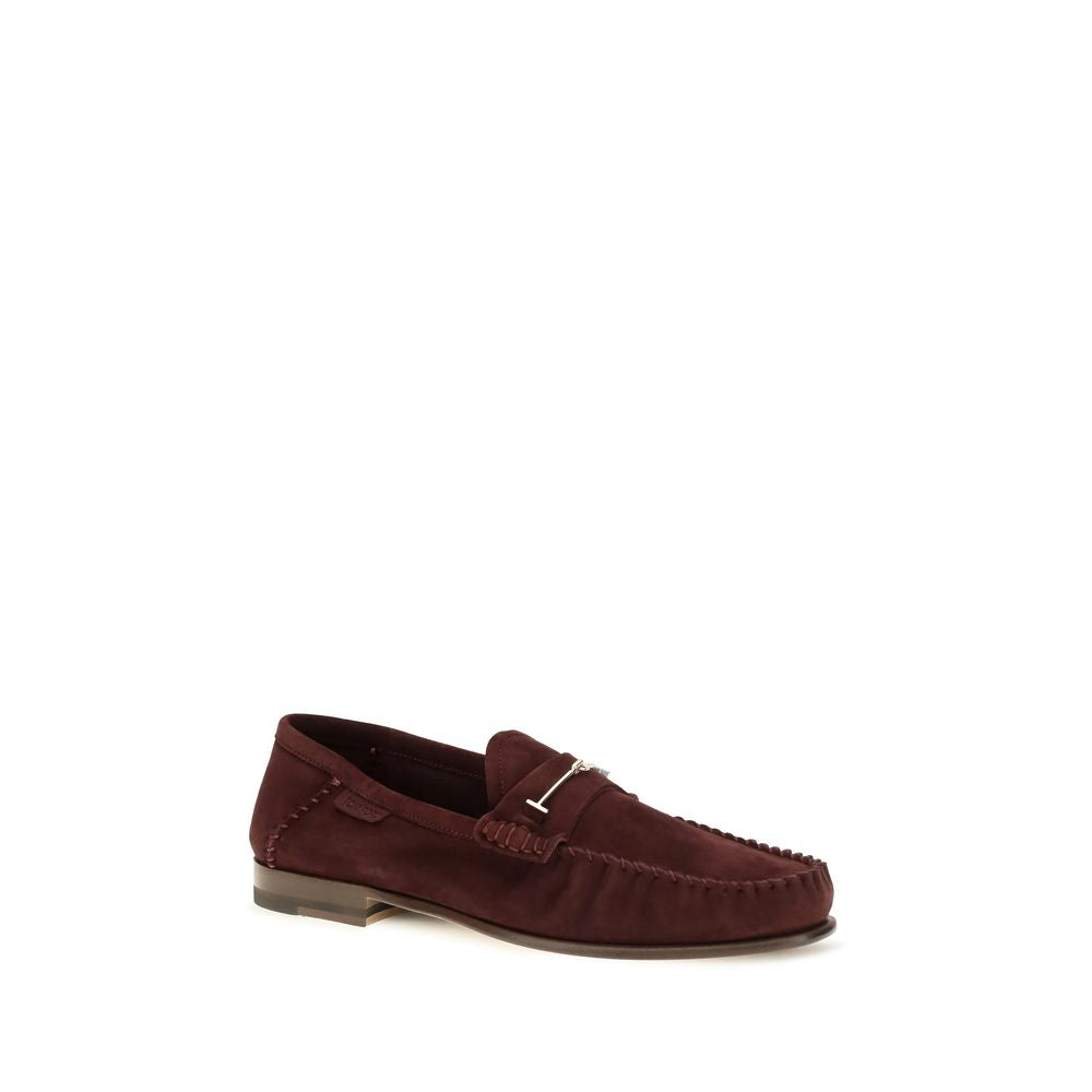 Tom Ford Bordeaux Calf Leather Slip-On Loafers