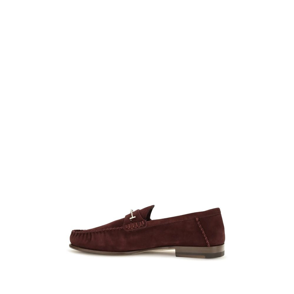 Tom Ford Bordeaux Calf Leather Slip-On Loafers
