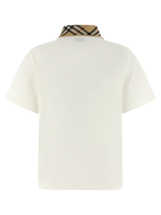 Burberry White Cotton Polo Shirt