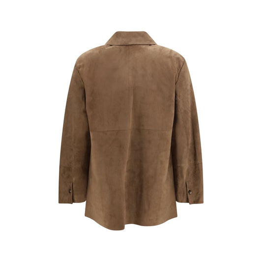 'S Max Mara Brown Lamb Ovis Aries Leather Jacket