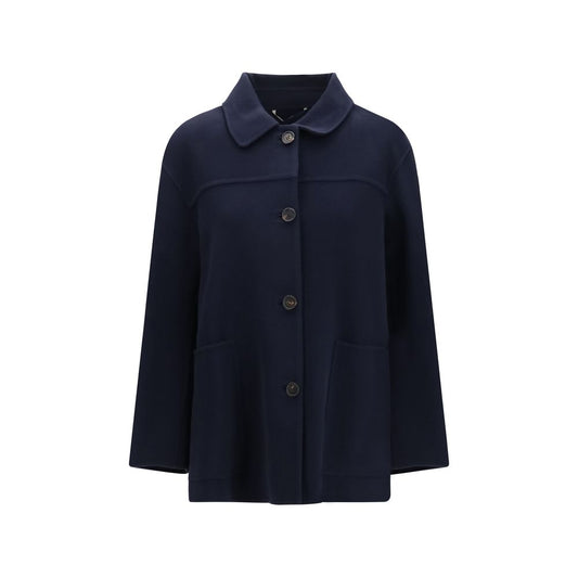 'S Max Mara Blue Wool Oves Aries Coat