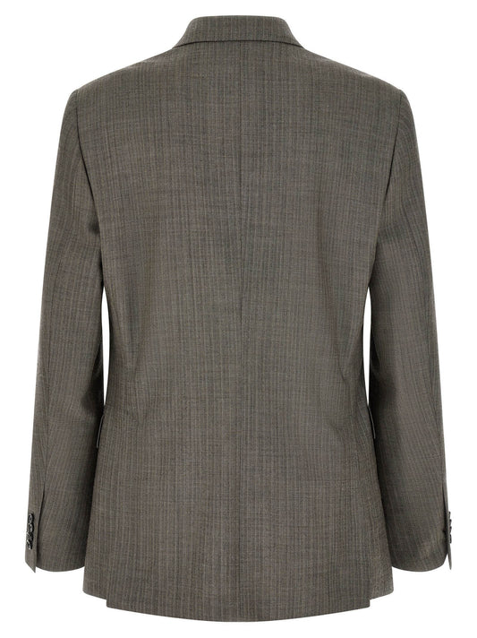 Lardini Gray Virgin Wool Two-Piece Suit