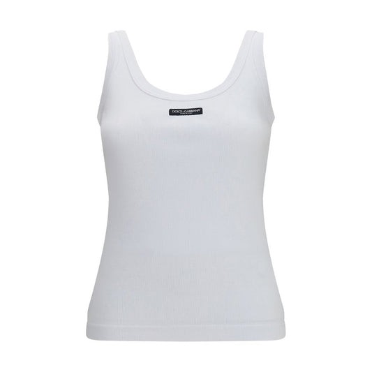 Dolce & Gabbana White Cotton Tank Tops