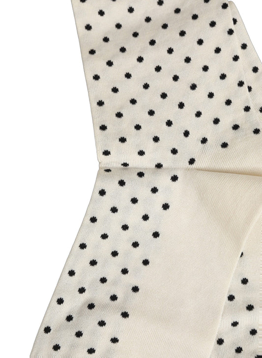 Dolce & Gabbana Off White Cotton Polka Dot Mid Calf Accessory Socks