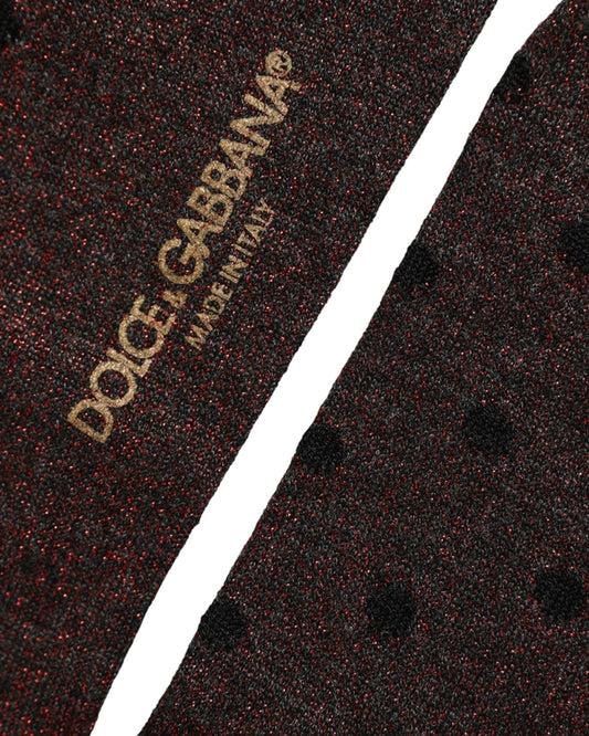 Dolce & Gabbana Brown Polka Dot Over The Calf Accessory Socks