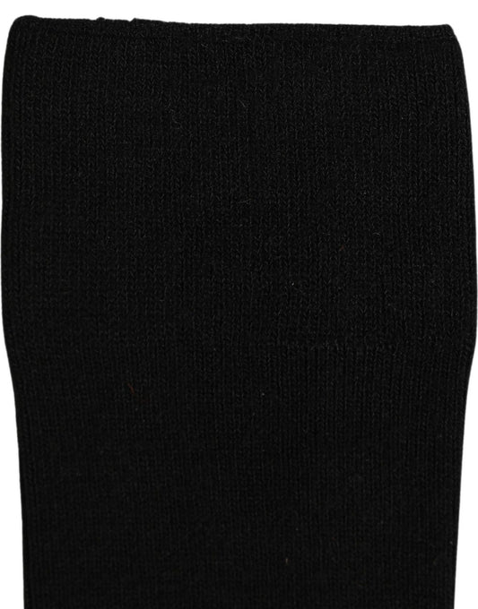 Dolce & Gabbana Men Black Viscose Logo Knee High Accessory Socks