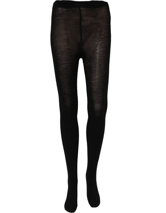 Dolce & Gabbana Black Wool Stretch Tights Stocking Accessory Socks