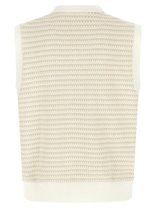 Lacoste Beige Cotton Sleeveles Sweater