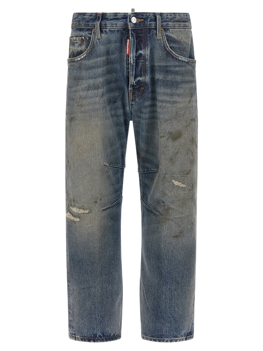 Dsquared² Blue Cotton Relaxed Fit Jeans