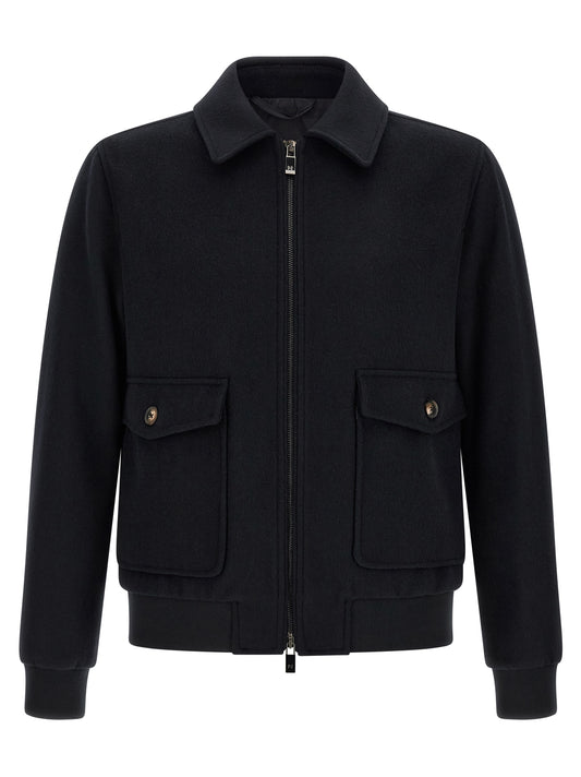 Pal Zileri Black Wool Bomber