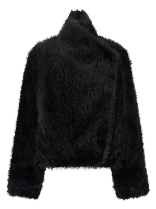 B&B COUTURE Black Polyester Full-Length Jacket