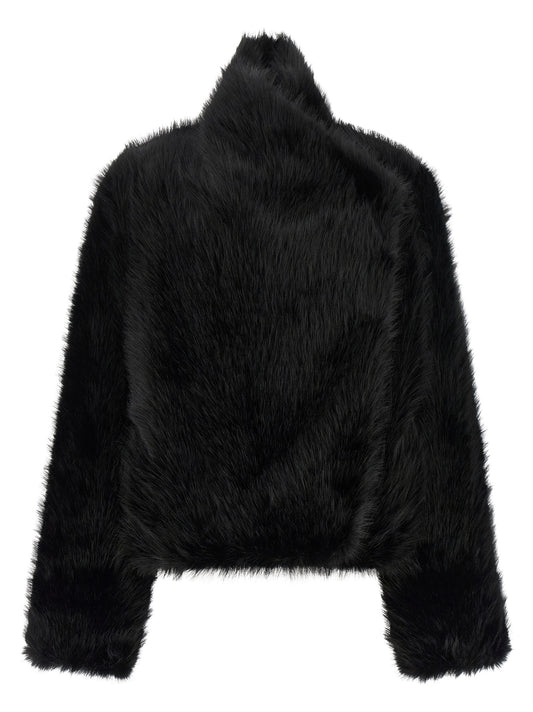 B&B COUTURE Black Polyester Full-Length Jacket
