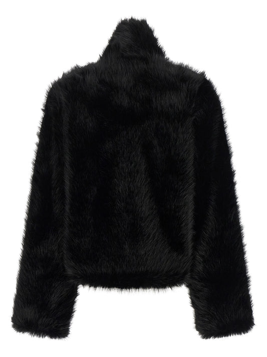 B&B COUTURE Black Polyester Full-Length Jacket