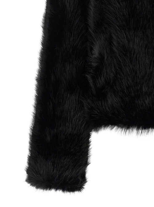 B&B COUTURE Black Polyester Full-Length Jacket
