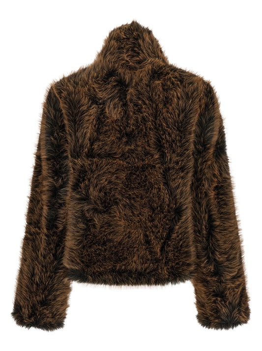 B&B COUTURE Brown Polyester Coat