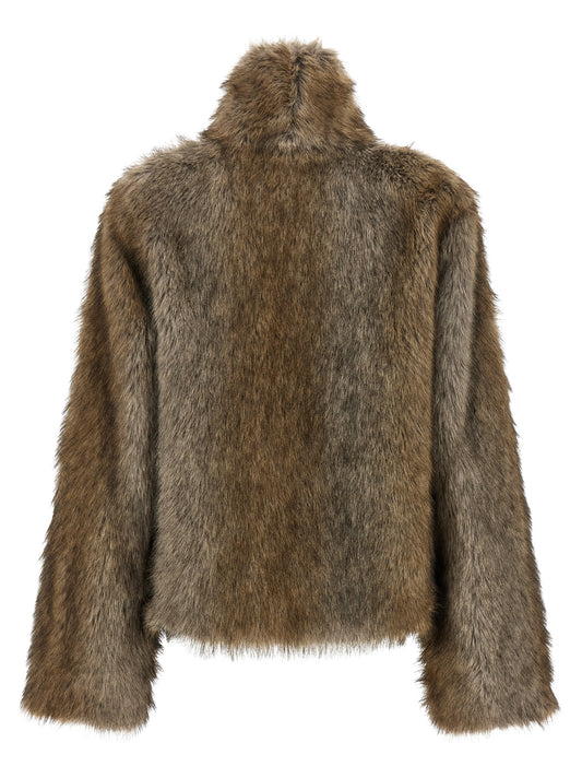 B&B COUTURE Brown Polyester Coat
