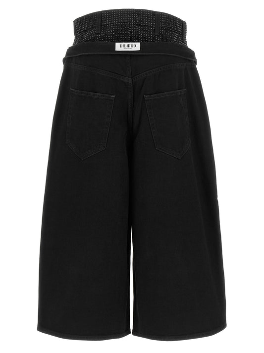 The Attico Black Cotton Cropped Jeans