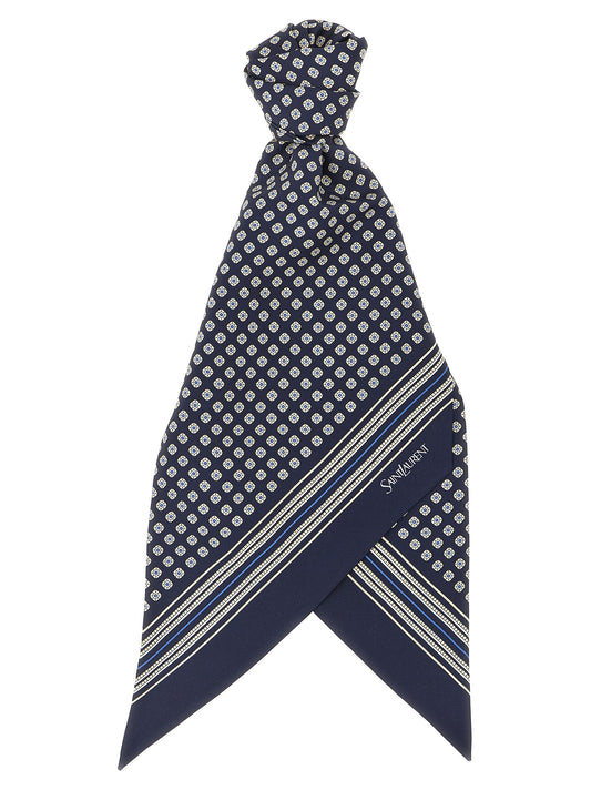 Saint Laurent Blue Silk Foulard
