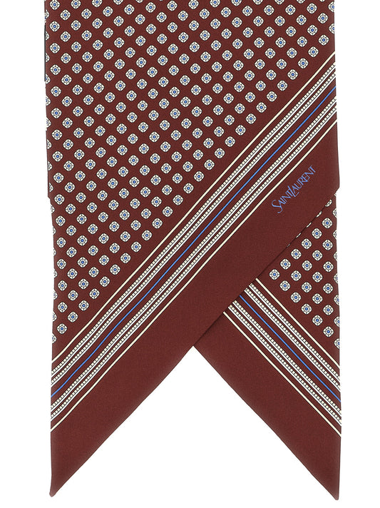 Saint Laurent Bordeaux Silk Foulard