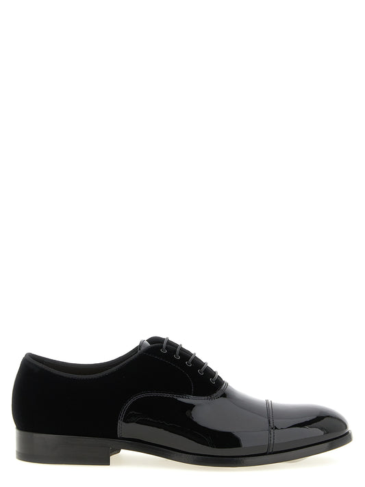 Doucal's Black Lamb Leather Oxfords And Derbies