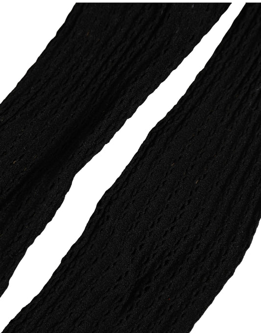 Dolce & Gabbana Black Nylon Logo Calf Long Women Accessory Socks