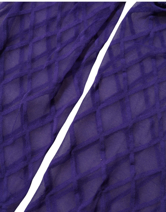 Dolce & Gabbana Purple Nylon Fishnet Pantyhose Stockings Socks
