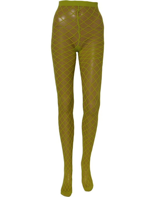 Dolce & Gabbana Green Nylon Fishnet Pantyhose Stockings Socks