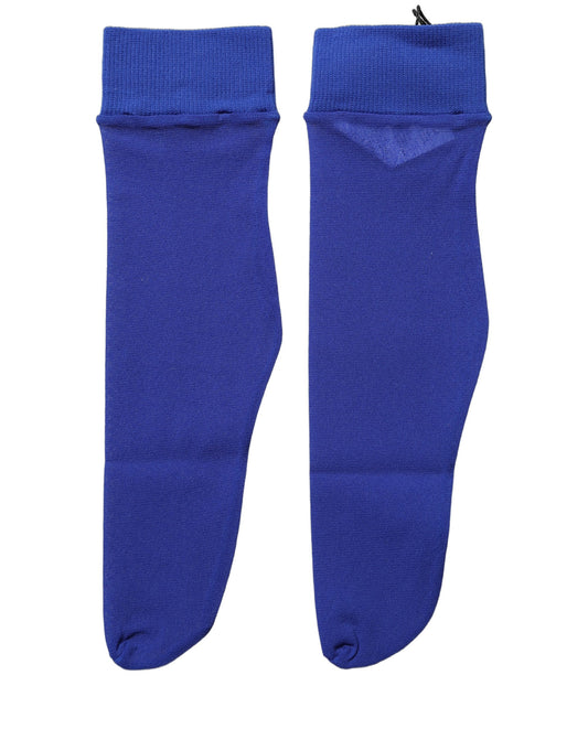 Dolce & Gabbana Royal Blue Mid Calf Sheer Nylon Accessory Socks