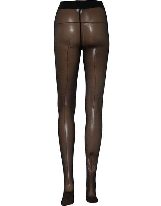 Dolce & Gabbana Black Nylon Tights Stocking Pantyhose Socks