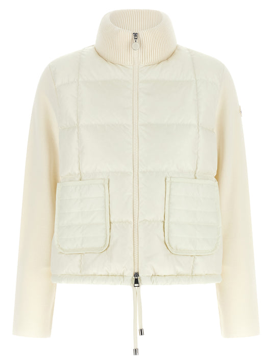 Moncler White Virgin Wool Full-Length Jacket