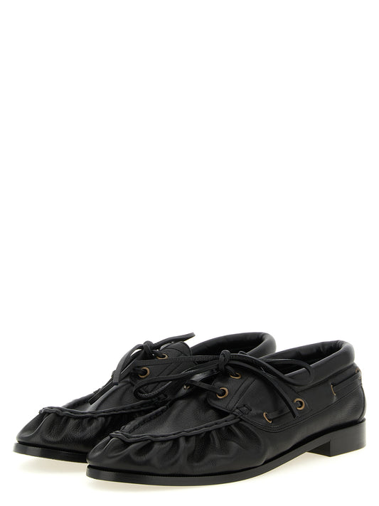 Saint Laurent Black Calfskin Slip-On Loafers