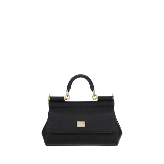 Dolce & Gabbana Black Calf Leather Bos Taurus Handbag
