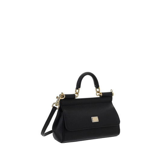 Dolce & Gabbana Black Calf Leather Bos Taurus Handbag