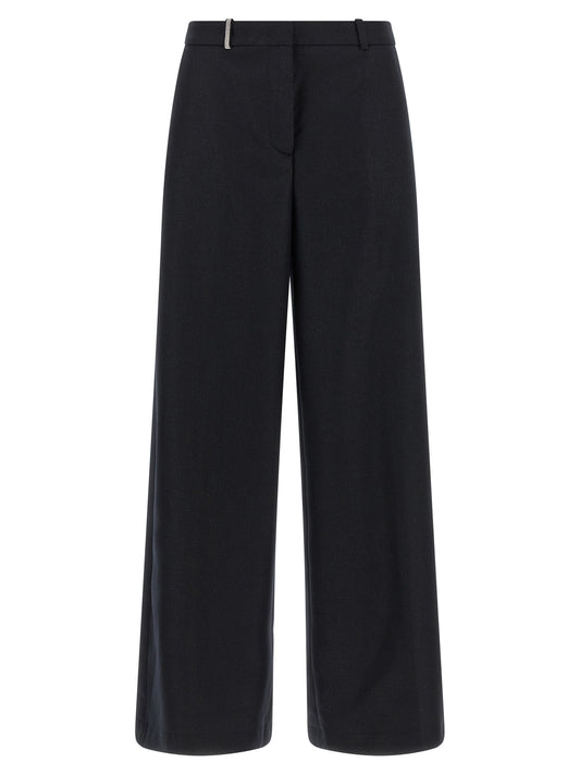 Peserico Blue Virgin Wool Casual Pants