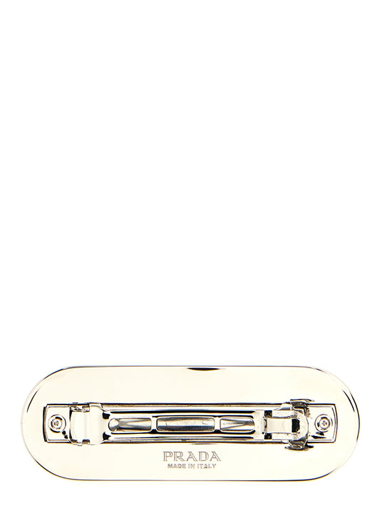 Prada Black Stainless Steel Hair Clip