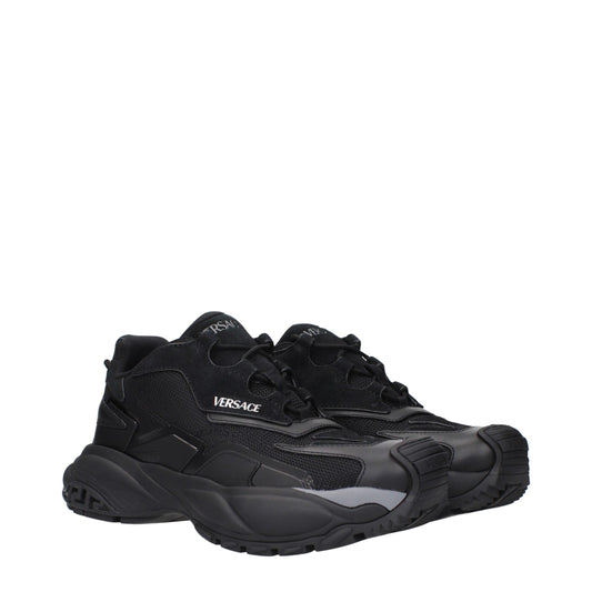 Versace Black Fabric Chunky Sneakers