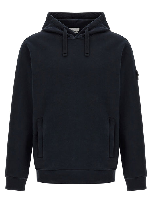 Stone Island Blue Cotton Sweatshirt