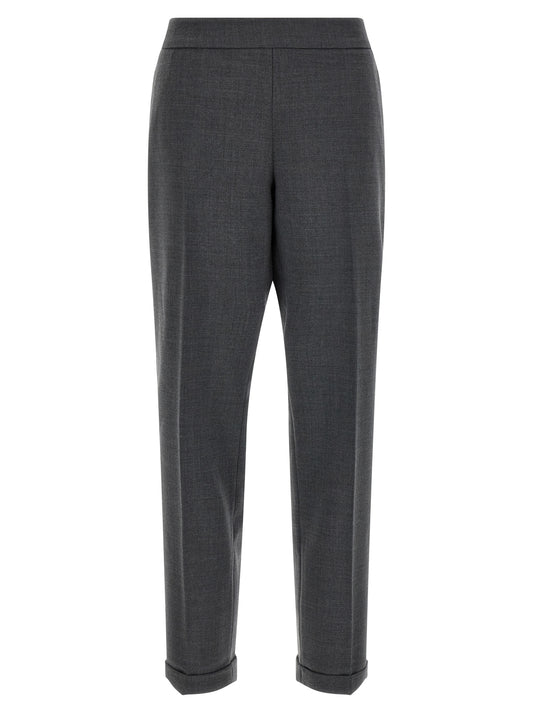 Alberto Biani Gray Polyester Cropped Pants