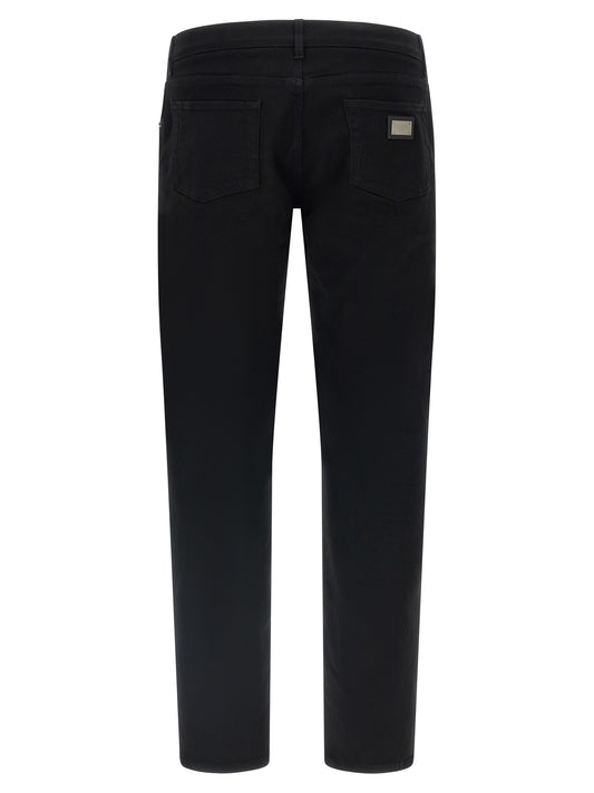 Dolce & Gabbana Black Cotton Slim Fit Jeans