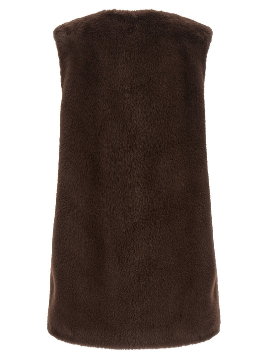 Herno Brown Polyester Sleeveless Jacket