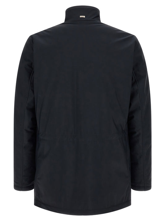 Herno Blue Polyamide Full-Length Jacket