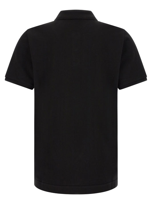 Moncler Black Leather Polo Shirt