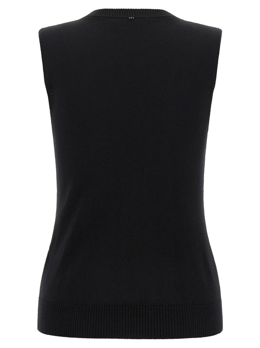 Sportmax Black Virgin Wool Tank Tops