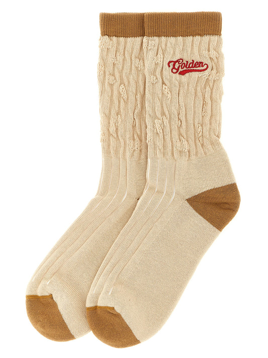 Golden Goose Beige Cotton Socks