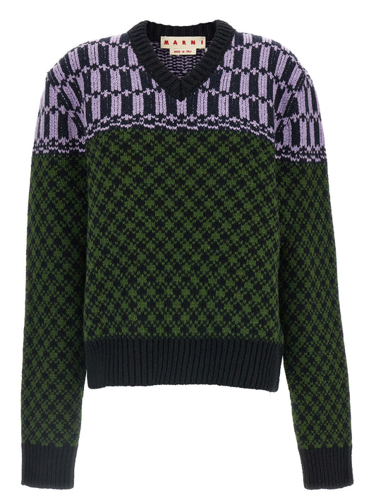 Marni Multicolor Wool Cardigan