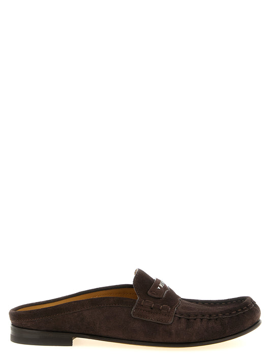 Fendi Brown Calfskin Slip-On Loafers