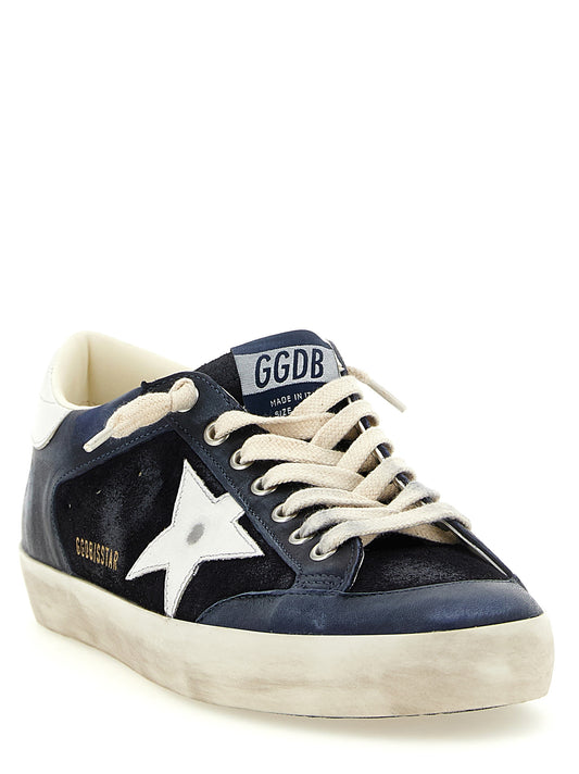 Golden Goose Blue Cowhide Low Top Sneakers