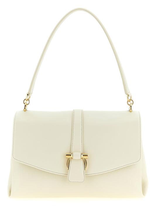 Ferragamo White Calfskin Shoulder Bag